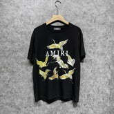 Amiri T Shirt Crane Print Casual Round Neck